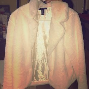 White fur jacket